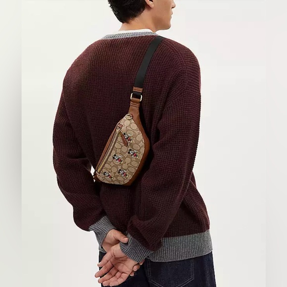 Disney X Coach Warren Mini Belt Bag In Signature Jacquard - Picture 4 of 12